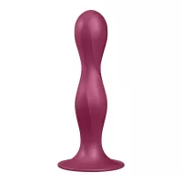 Малиновый фаллоимитатор Double Ball-R - 17,8 см малиновый 