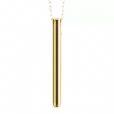 Золотистый вибромассажер-кулон Necklace Vibe золотистый 