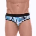 Мужские трусы-джоки с принтом в виде волн и китов голубой S
