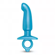 Голубая анальная пробка для массажа простаты Hither Silicone Prostate Plug - 14,3 см голубой 
