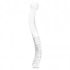 Стеклянный фаллоимитатор 11’’ Glass Pelvic Wand Double Ended - 28 см прозрачный 