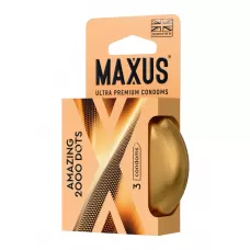 Точечные презервативы MAXUS 2000 Amazing Dots с железным кейсом - 3 шт  