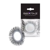 Круглое эрекционное кольцо с длинными «ресничками белый с черным 