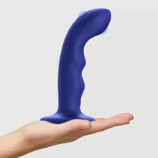 Синяя насадка-стимулятор Strap-On-Me Tapping Dildo Wave синий 