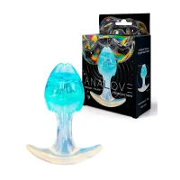 Голубоватая анальная пробка - 8,2 см голубой 