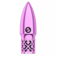 Розовая перезаряжаемая вибропуля Glitter - 6,8 см розовый 