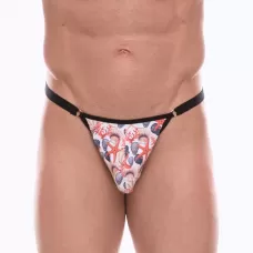 Мужские трусы-тонги с принтом в виде разноцветных ракушек белый L