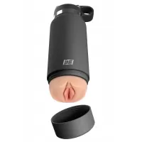 Серый мастурбатор в виде бутылки F*ck Flask серый 