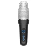 Автоматический мастурбатор Oral Sex Masturbator с функциями ротации, вибрации и фрикций прозрачный 