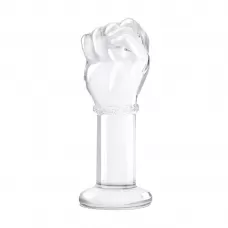 Стеклянный плаг в форме сжатой в кулак руки 5’’ Glass Fist Butt Plug - 13 см прозрачный 