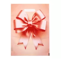 Пакет с принтом в виде банта с вырубной ручкой (30х40 см персиковый 