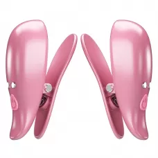 Розовые вибромассажеры для сосков с пультом ДУ Cayley розовый 