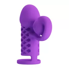 Фиолетовая вибронасадка с клиторальным отростком Harden фиолетовый Фиолетовая вибронасадка с клиторальным отростком Harden фиолетовый