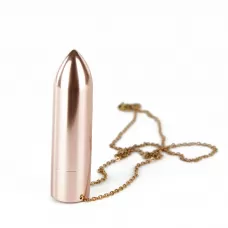 Золотистая вибропуля на цепочке Discreet Pleasure золотистый 