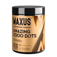Точечные презервативы MAXUS 2000 Amazing Dots с железным кейсом - 12 шт  