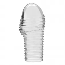 Прозрачная насадка на пенис с ребрышками Hoytt - 9 см прозрачный Прозрачная насадка на пенис с ребрышками Hoytt - 9 см прозрачный