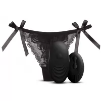 Черный вибромассажер Vibes N 3 с кружевными трусиками черный 