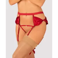Соблазнительный пояс-трусики Rubinesa с бантиками красный L-XL
