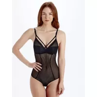 Сексуальное боди из сетки Non Wired Padded Body черный XL