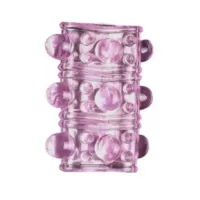 Рельефная силиконовая насадка на член разноцветный 