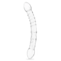 Двусторонний стеклянный фаллоимитатор 12’’ Girthy Double Trouble Glass Dildo - 30 см прозрачный 