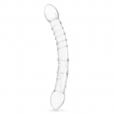 Двусторонний стеклянный фаллоимитатор 12’’ Girthy Double Trouble Glass Dildo - 30 см прозрачный 