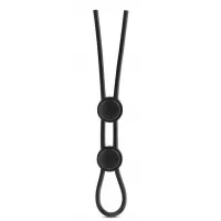 Черное двойное эрекционное лассо Silicone Double Loop Cock Ring черный 