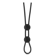 Черное двойное эрекционное лассо Silicone Double Loop Cock Ring черный 
