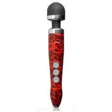 Красный беспроводной wand-вибратор Doxy Die Cast 3R с принтом в виде роз на рукояти - 28 см красный 