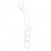 Изогнутый стеклянный фаллоимитатор 12’’ Girthy Ribbed G-Spot Glass Dildo With Handle Grip Double Ended - 30 см прозрачный 