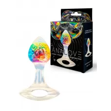 Яркая анальная пробка с ручкой - 8,5 см разноцветный Яркая анальная пробка с ручкой - 8,5 см разноцветный