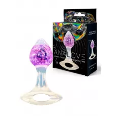 Сиреневатая анальная пробка с ручкой - 8,5 см сиреневый Сиреневатая анальная пробка с ручкой - 8,5 см сиреневый