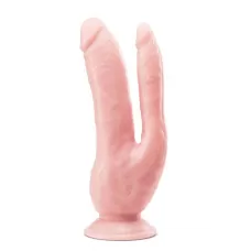Телесный фаллоимитатор 8 Inch DP Cock - 20,32 см телесный 