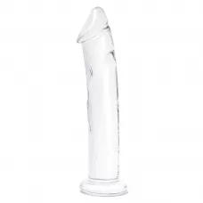 Большой стеклянный стимулятор 12’’ Glass Dildo With Veins   Flat Base - 28 см прозрачный 