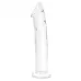 Большой стеклянный стимулятор 12’’ Glass Dildo With Veins   Flat Base - 28 см прозрачный 