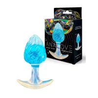 Голубоватая анальная пробка - 9 см голубой 