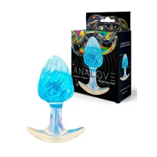 Голубоватая анальная пробка - 9 см голубой Голубоватая анальная пробка - 9 см голубой