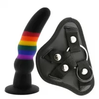 Черный поясной страпон STRAP ON SOLID DILDO - 17 см черный 