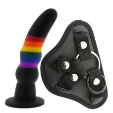 Черный поясной страпон STRAP ON SOLID DILDO - 17 см черный 