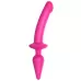 Ярко-розовый двусторонний фаллоимитатор Switch Plug-In Semi-Realistic Size L ярко-розовый 
