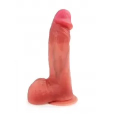 Телесный вибратор-реалистик с пультом ДУ - 19 см телесный 
