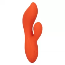 Оранжевый вибратор-кролик Liquid Silicone Dual Teaser оранжевый 