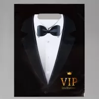 Пакет «Смокинг VIP» полиэтиленовый с вырубной ручкой (30х40 см черный с белым 