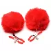 Красные зажимы на соски с помпонами Pom Pom красный 