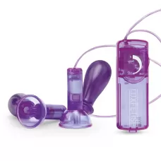Вакуумные помпы для груди с вибрацией Remote Control Vibrating Nipple Suckers фиолетовый 