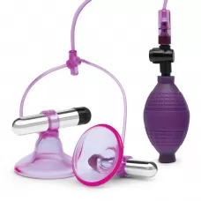 Вибропомпы для сосков Vibrating Nipple Suckers with Quick Release фиолетовый 