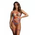 Боди с гартерами и наклейками на грудь Open-cup Strappy Teddy   Dazzling Sticker оранжевый S-M-L