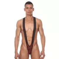 Мужское боди на широких лямках красный с черным S-M