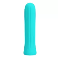 Аквамариновый мини-вибратор Blanche - 10 см аквамариновый 
