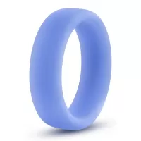 Голубое люминесцентное кольцо Silicone Glo Cock Ring голубой 